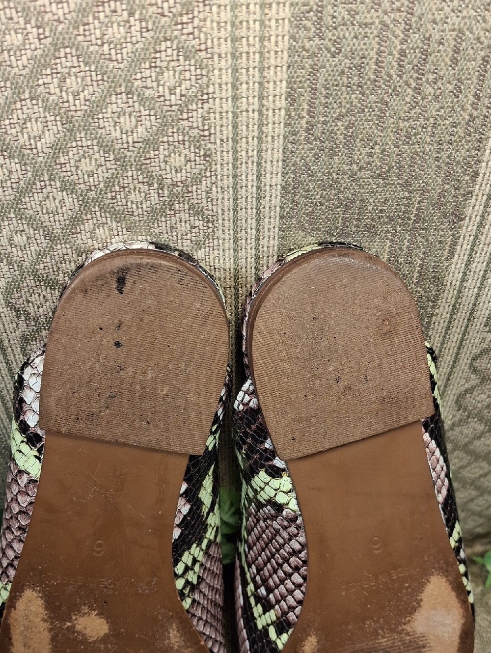 Madewell Erica Peep Toe Snakeskin Flats - Picture 6 of 14